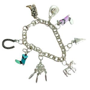Silver Western Style Charm Bracelet